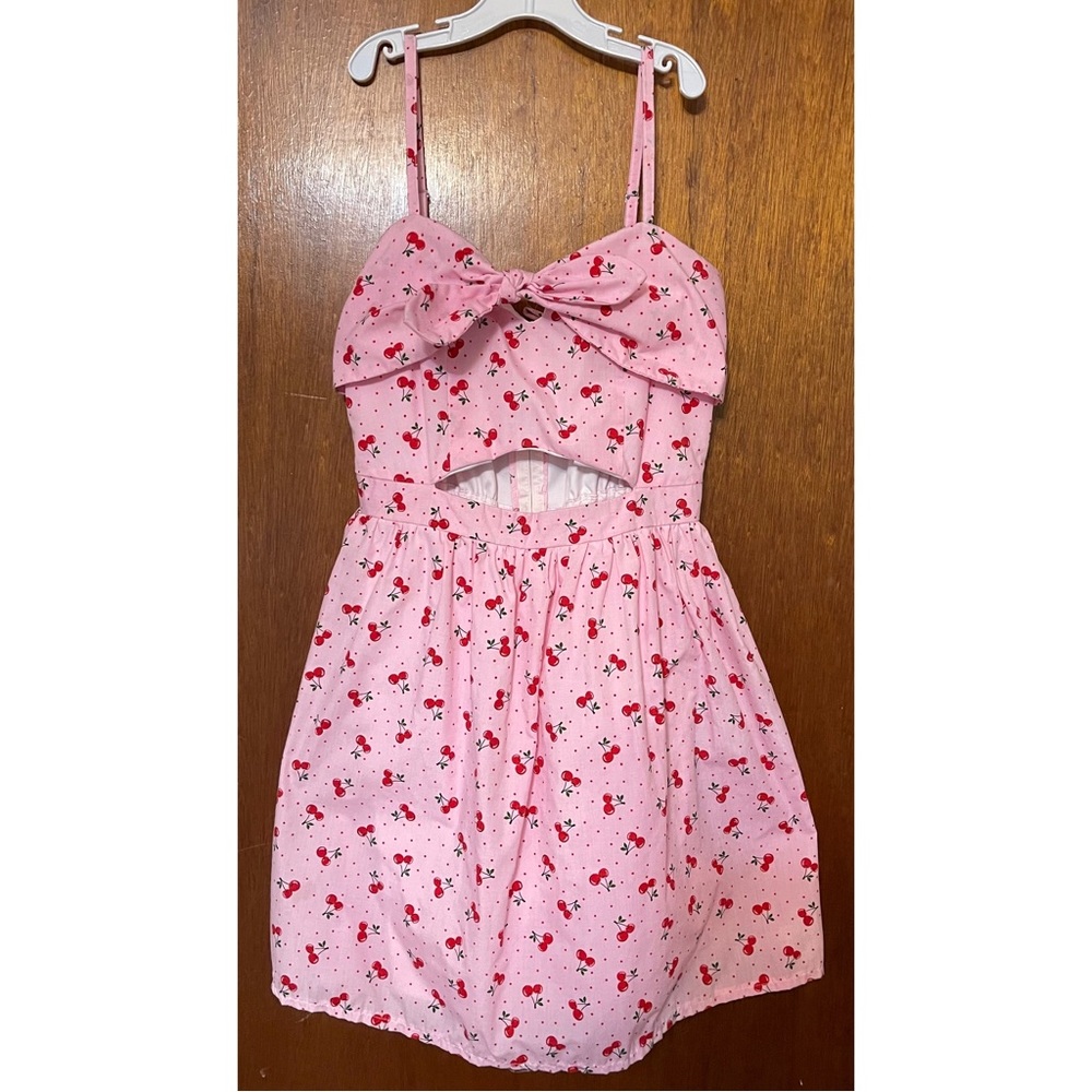 Kawaii Pink Pastel Limited “Cherry Cola Cutout” Spring Dress by Bonne Chance